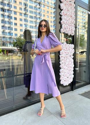 Муслиновое платье на запах 3 цвета.3 фото