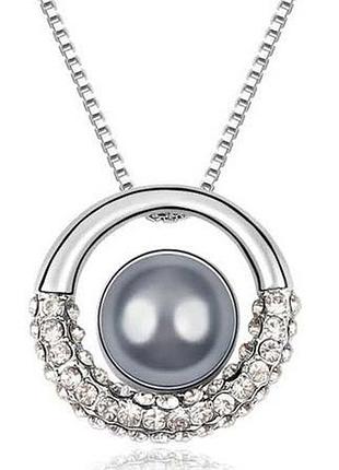 🏵шикарная ювелирная подвеска на цепи жемчужный кулон, новый! арт. 5038