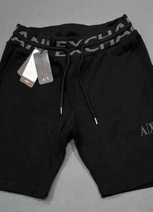 Мужские брендовые тканевые шорты черные серые