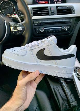 Женские кроссовки nike air force 1 low black swoosh / smb