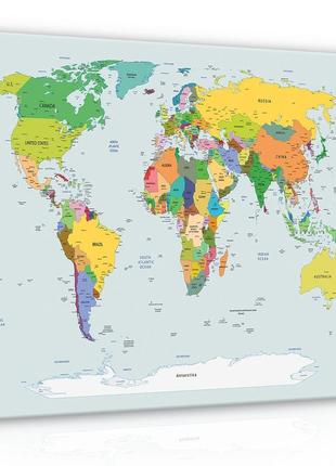 Картина на холсте 100х80 см карта мира  (pp10253o12)