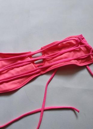 Ярко-розовый барби цвет верх лиф от купальника на завязках на спине2 фото