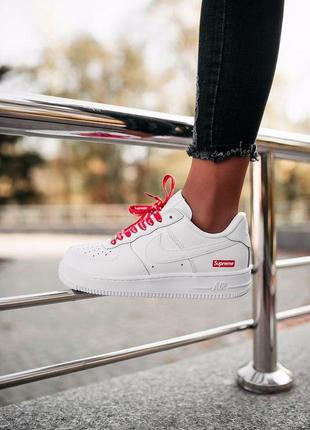 Женские кроссовки nike air force 1 white / smb