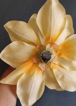 Желтая магнолия брошь, цветок брошка4 фото