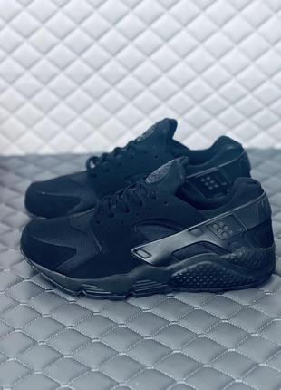 Nike air huarache black кроссовки мужские найк хуарачи чёрные6 фото