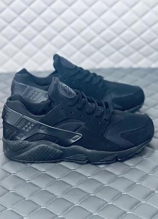 Nike air huarache black кроссовки мужские найк хуарачи чёрные9 фото