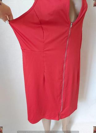 Новое мега просторное платье миди/сарафан в сочном красном цвете, размер 5хл6 фото