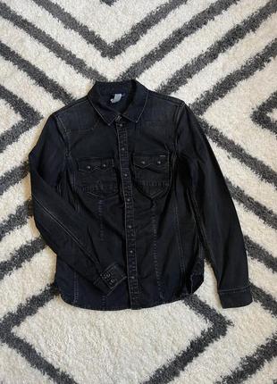 Стильная джинсовая рубашка g-star raw denim boyfriend shirt2 фото