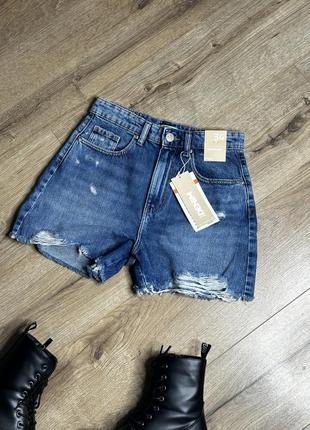 Женские новые шорты джинсовые / высокая посадка1 фото