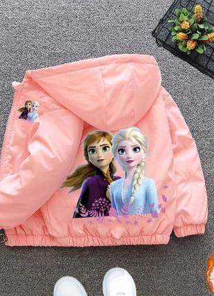 Теплая курточка-парка для девочек с эльзой