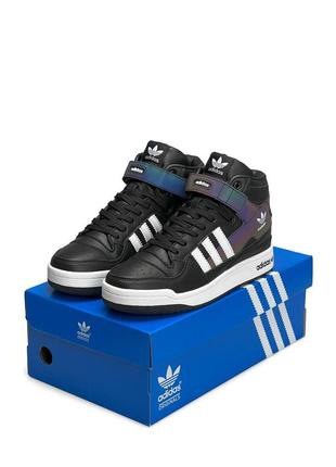 ✅мужские кроссовки adidas forum 84 high black chameleon