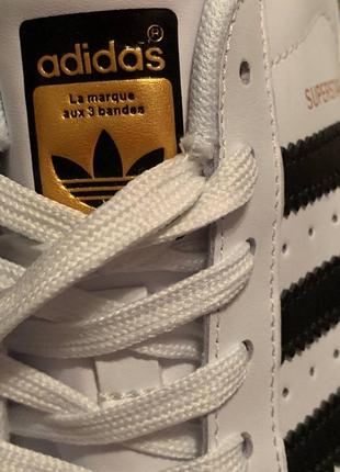 Кроссовки adidas superstar leather white кожа адидас суперстарая кожу6 фото