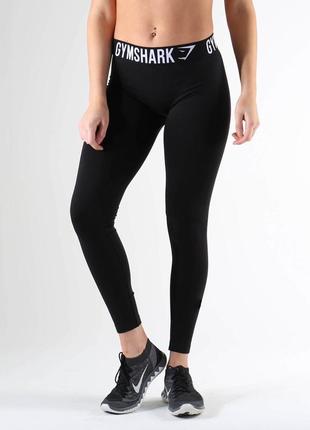 Спортивные лосины gymshark fit leggins black/white3 фото