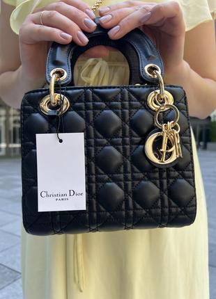 Жіноча чорна сумка, dior mini з екошкіри люксової якості україна