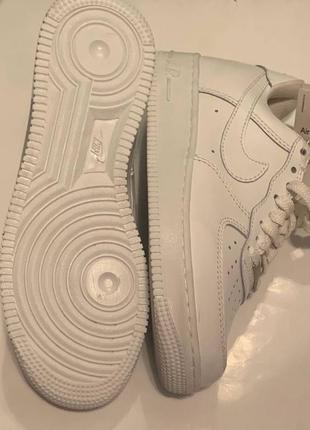 Кроссовки nike air force leather white кожа форсы кожа найк найки эйр белые6 фото