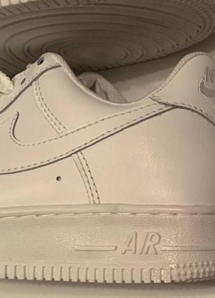 Кроссовки nike air force leather white кожа форсы кожа найк найки эйр белые8 фото