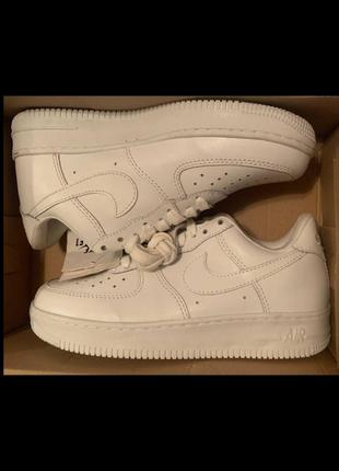 Кроссовки nike air force leather white кожа форсы кожа найк найки эйр белые