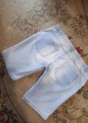 Стрейч-коттон,джинсові шорти з кишенями,мега батал,giada4 фото