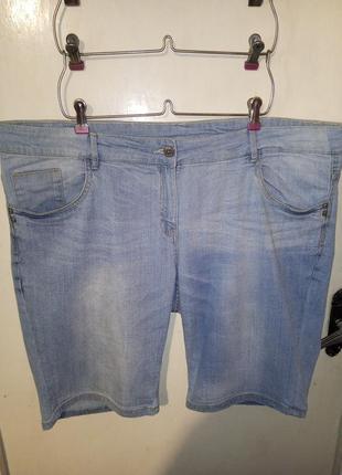 Стрейч-коттон,джинсовые шорты с карманами,мега батал,giada1 фото
