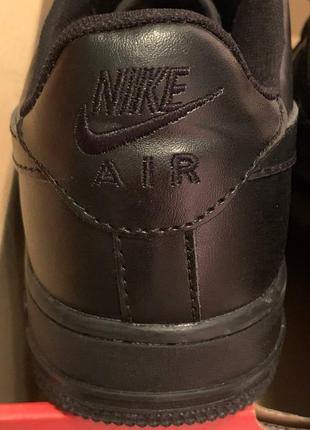 Кросівки nike air force leather black шкіра форси кожа найк найки ейр форс чорні8 фото