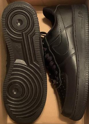 Кросівки nike air force leather black шкіра форси кожа найк найки ейр форс чорні3 фото