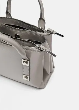 Zara стильная фирменная женская сумка зара лакированная сумочка клатч3 фото