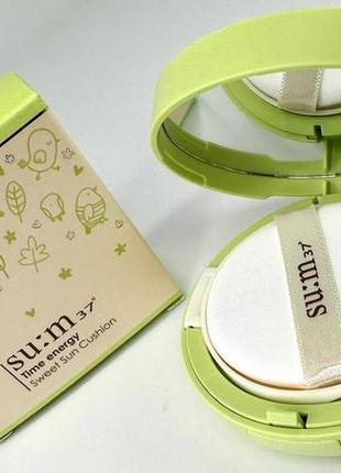 Люкс сонцезахисний кушон sum37 time energy sweet sun cushion spf 32/pa++