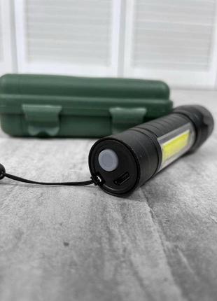 Ліхтарик світлодіодний, ручний ліхтарик тактичний акумуляторний usb6 фото