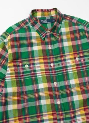 Polo ralph lauren vintage plaid flannelдка downstarhered shirt мужская рубашка3 фото