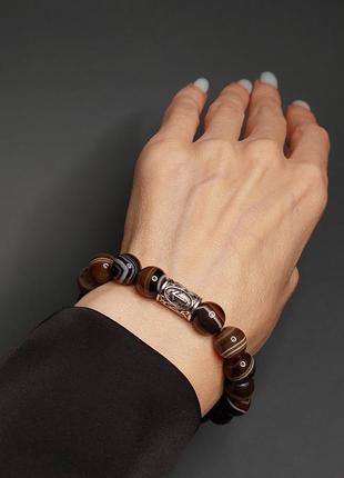 Браслет "переможець" з агата і руни тейваз
