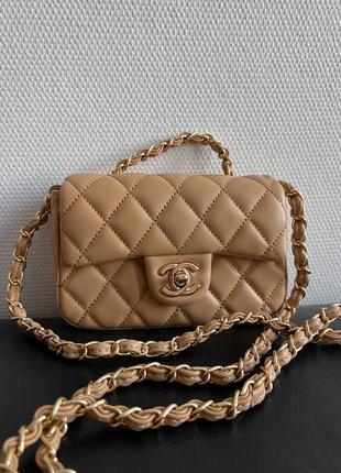 Сумочка в стиле chanel / chanel mini camel / миниатюрная сумка