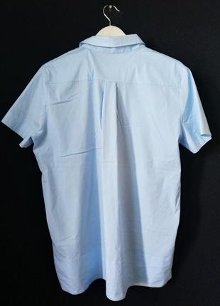 Удлиненная рубашка cos оверсайз короткий рукав прямая блуза блузка сорочка скрытая планка летняя коттон широкая4 фото