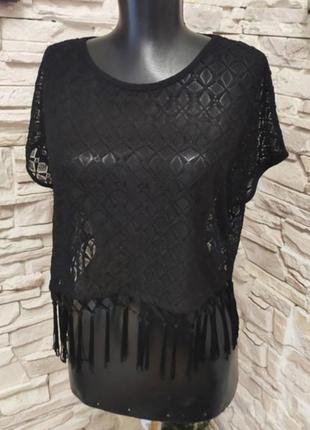 Футболка сетка ажурная,с бахрамой, размер м