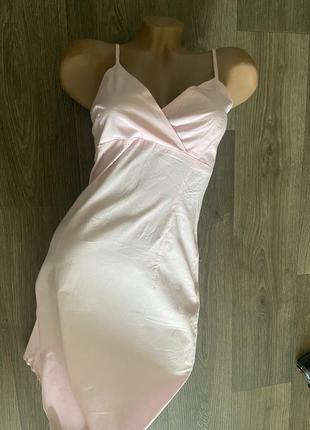 Нежный розовый сарафан платье на бретелях
