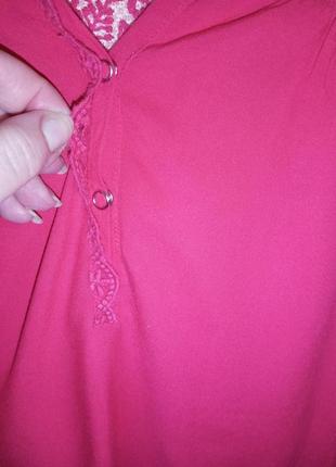 Натуральная,лёгкая блузка с гипюром и удлинённой спинкой,большого размера,германия8 фото