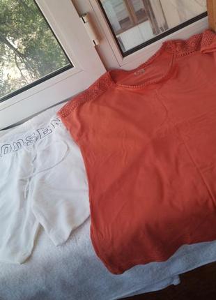 Брендовий котоновий домашній комплект піжама-шорти футболки7 фото