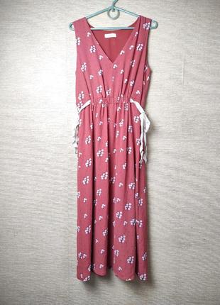 Літня віскозна сукня плаття міді квітковий принт1 фото