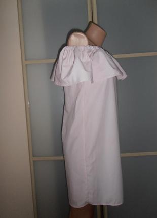 Платье с воланом пудра котон 44р4 фото