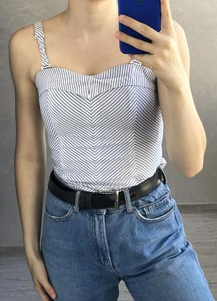 Бавовняна майка в полоску h&m на замку