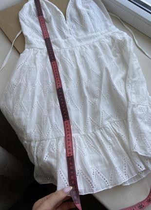Белое платье сарафан прошва воздушное с открытой спинкой5 фото