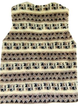 Жіноча хутряна жилетка з овчини (еко-шерсть) тепла вовняна безрукавка орнамент 546 фото