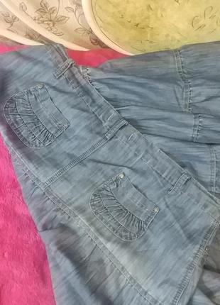 Классная джинсовая юбка большой размер4 фото