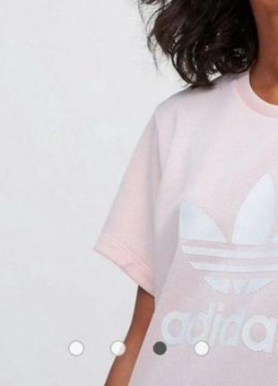 Платье adidas original адидас, оверсайз розовое платье, пудра спорт2 фото