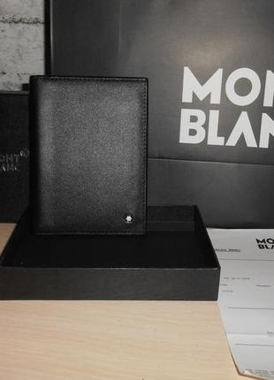 Чоловічий гаманець, обкладинка для документів, паспорта портмоне mont blanc, шкіра, італія 32-003