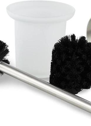 Щетка для унитаза hystun ершик туалетный настенный самоклеющийся из нержавейки и стекла 4
