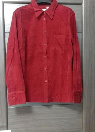Рубашка блуза вельвет мелкий размер l/xl