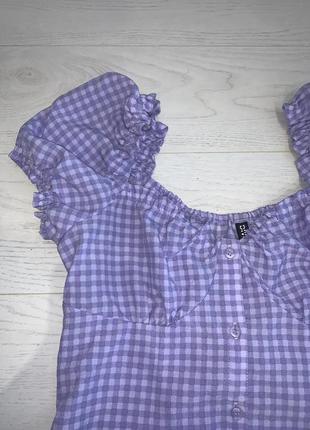 Коротке поаття сукня в клітинку фіолетове h&m divided s2 фото