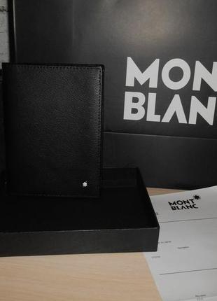 Чоловічий гаманець, обкладинка для документів, паспорта портмоне mont blanc, шкіра, італія 14-003