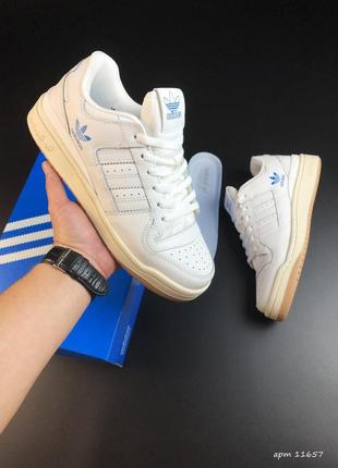 Шикарні шкіряні кросівки adidas forum low white / топові чоловічі кросівки для бігу і активного відпочинку / кросівки чоловічі для міста