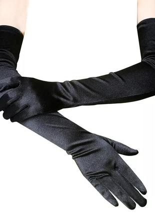 Перчатки атласные / длинные / 52 см выше локтя / романтический образ2 фото